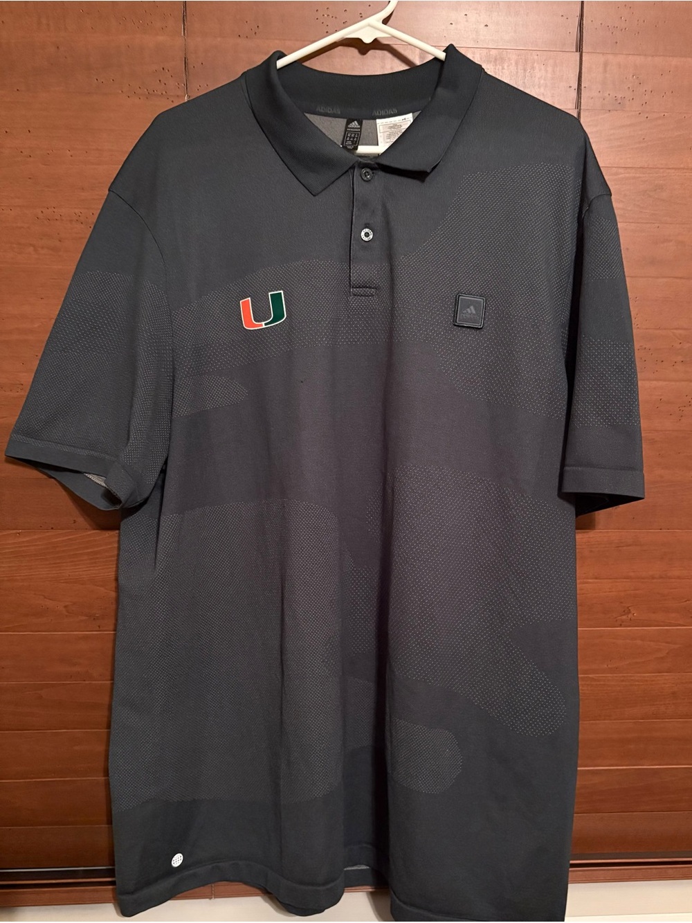 adidas Black Polo with Green and Orange U Logo